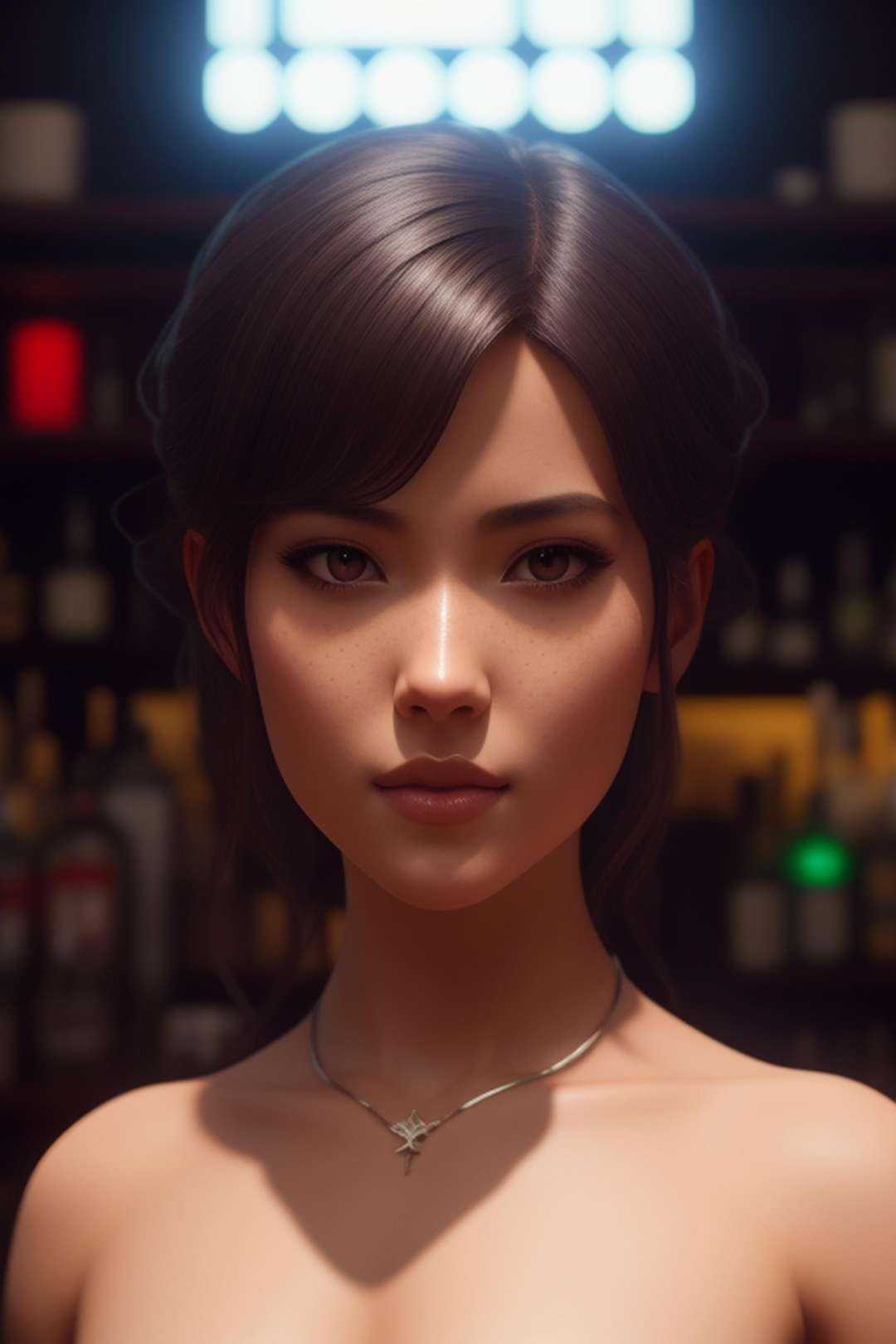 Centre close-up detail portrait of a beautiful girl,  (((nsfw))),  Matte painting on Tensor.Art