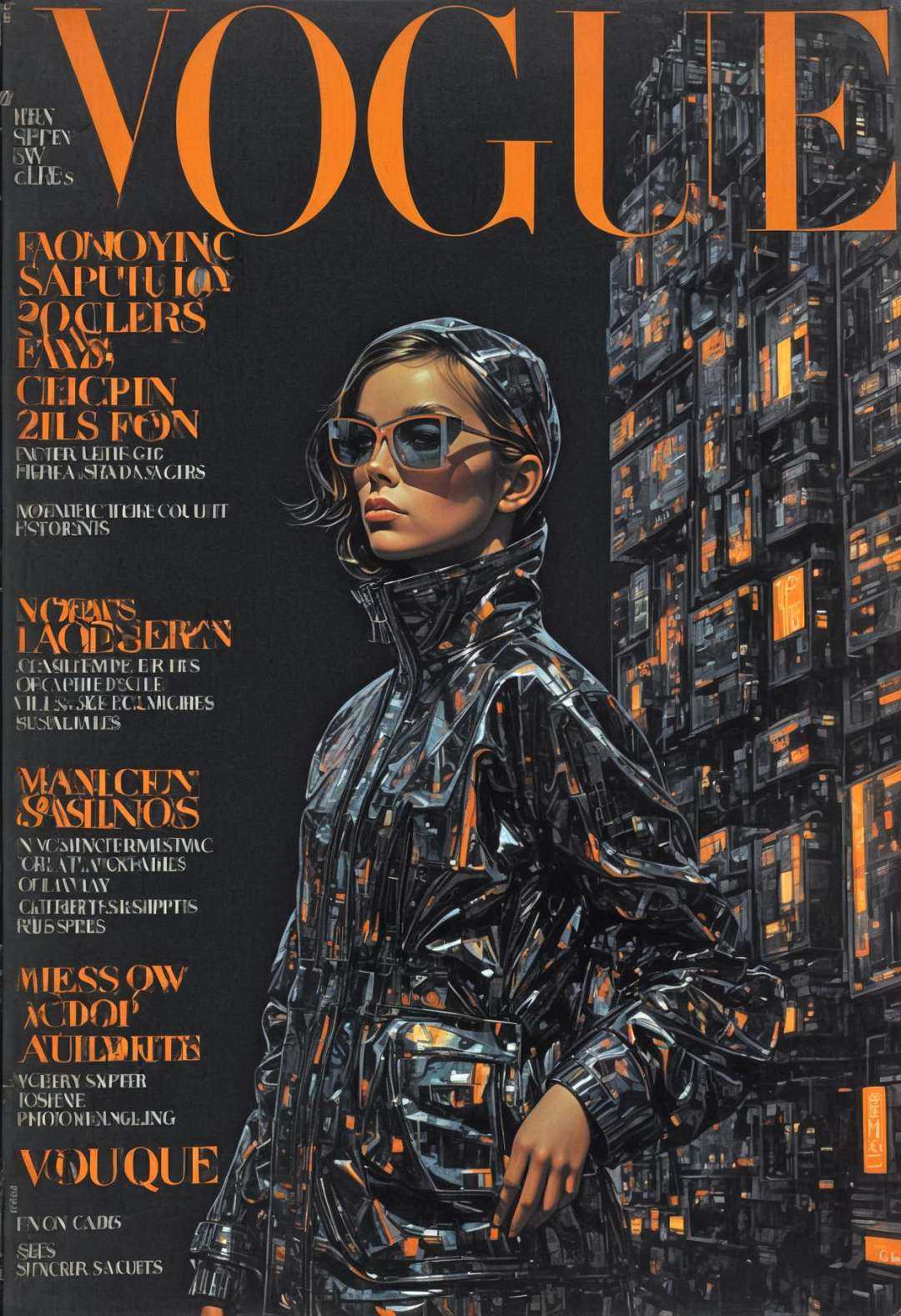 She,  futuristic materials,  urban chic on Tensor.Art