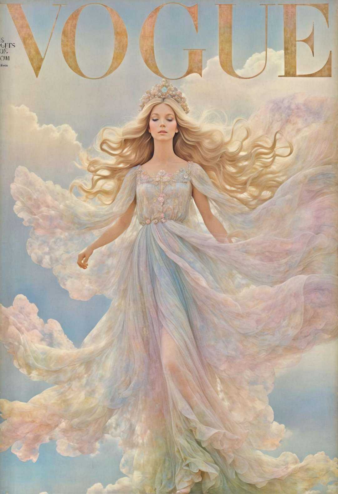 She,  opalescent silk,  soft pastels on Tensor.Art