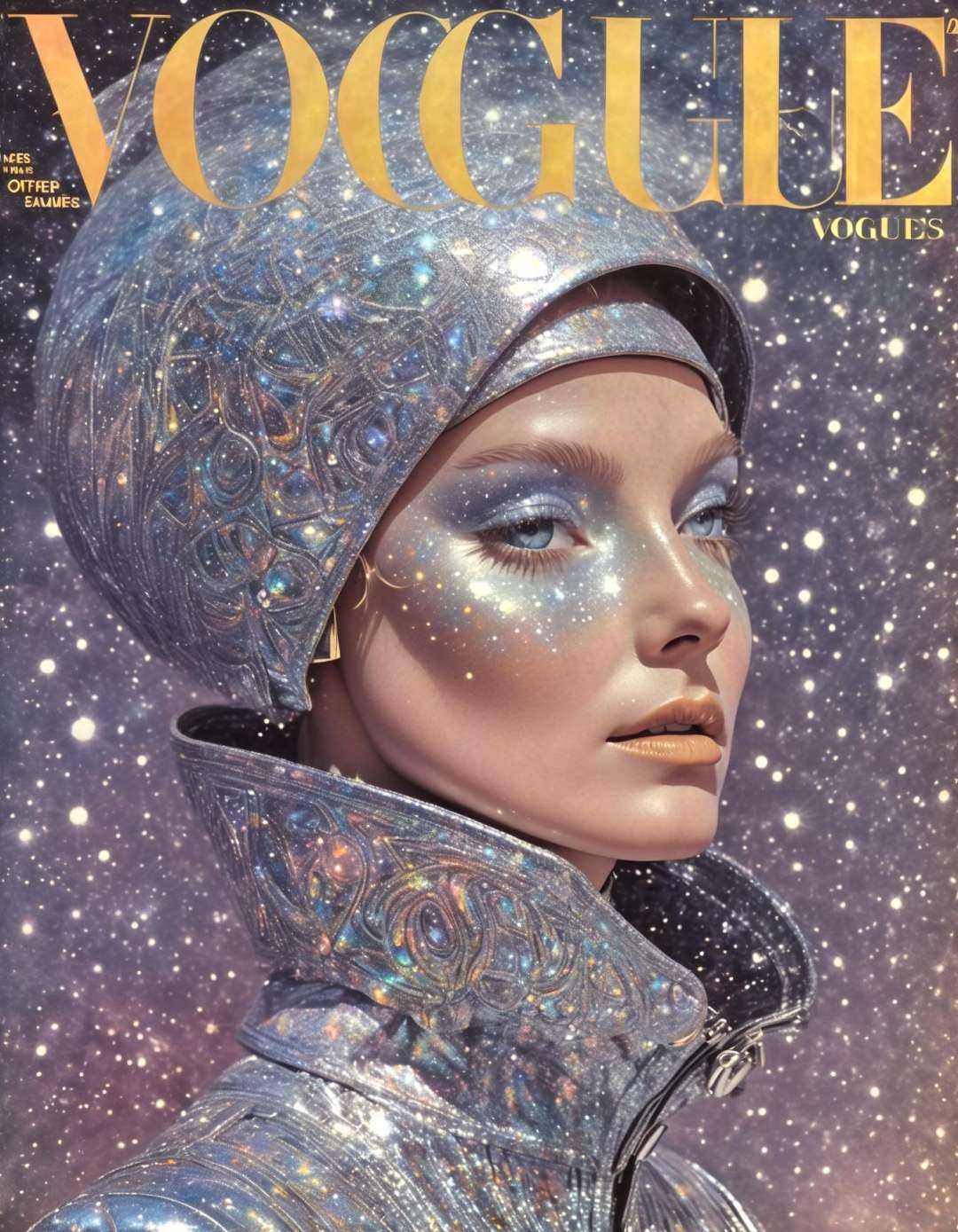 She holographic leather,  intergalactic fashion,  cosmic vibes on Tensor.Art