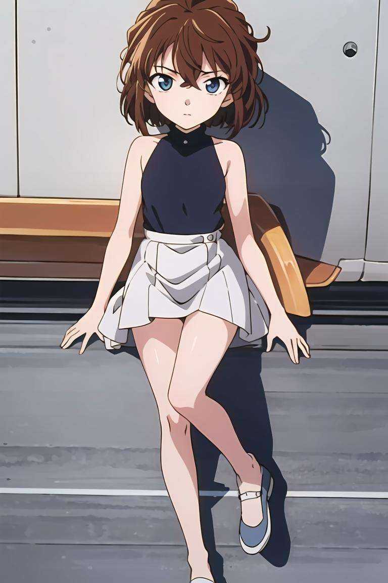 ((masterpiece)),((best quality)),ultra-detailed,illustratio,Explicit,Beautiful body,Beautiful Nose,Beautiful character design,perfect eyes,perfect face,wallpaper,ultra highres,4K,photography,(Beautiful,small breasts:1.5),(beautiful face:1.2),beautiful legs,perfect legs,nsfw,full body,shiny skin,official style,official art,sanime screencap,anime coloring,haibara ai,1girl,solo,Brown hair,Short hair,Blue eyes,happy birthday,skirt,White skirt,Princess dress,full body,,<lora:Haibara Ai:0.7>,