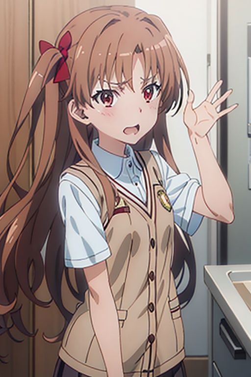 1girl,  anime girl with long hair and school uniform posing for a picture,  anime visual of a cute girl on Tensor.Art