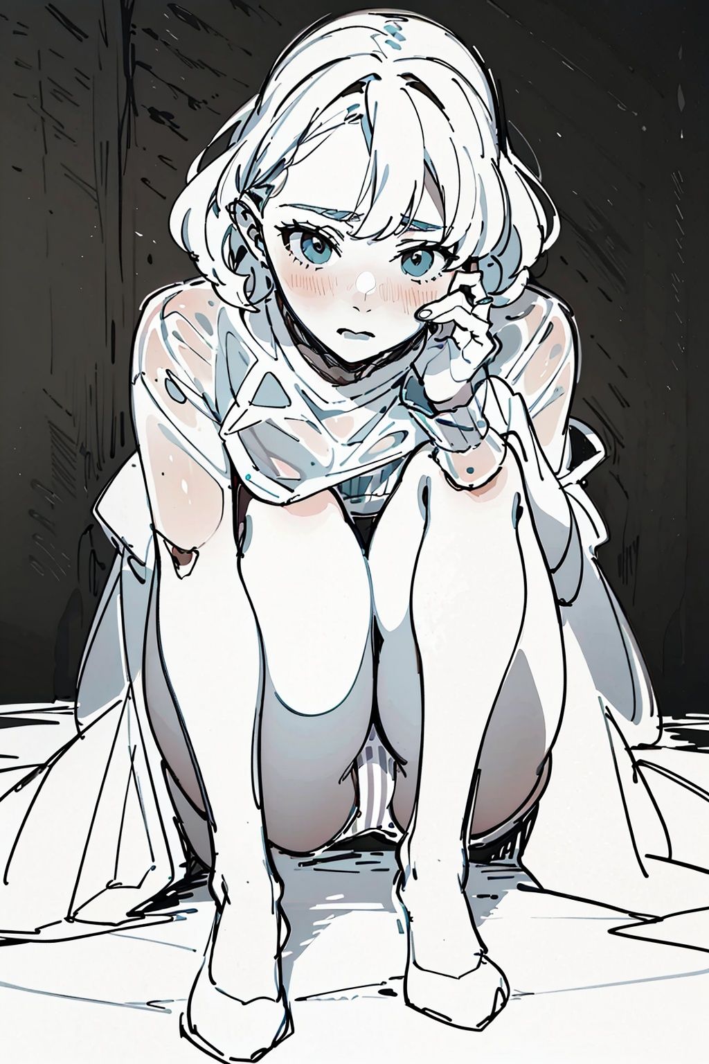 monochrome,  sketch。(masterpiece:1,  2) on Tensor.Art