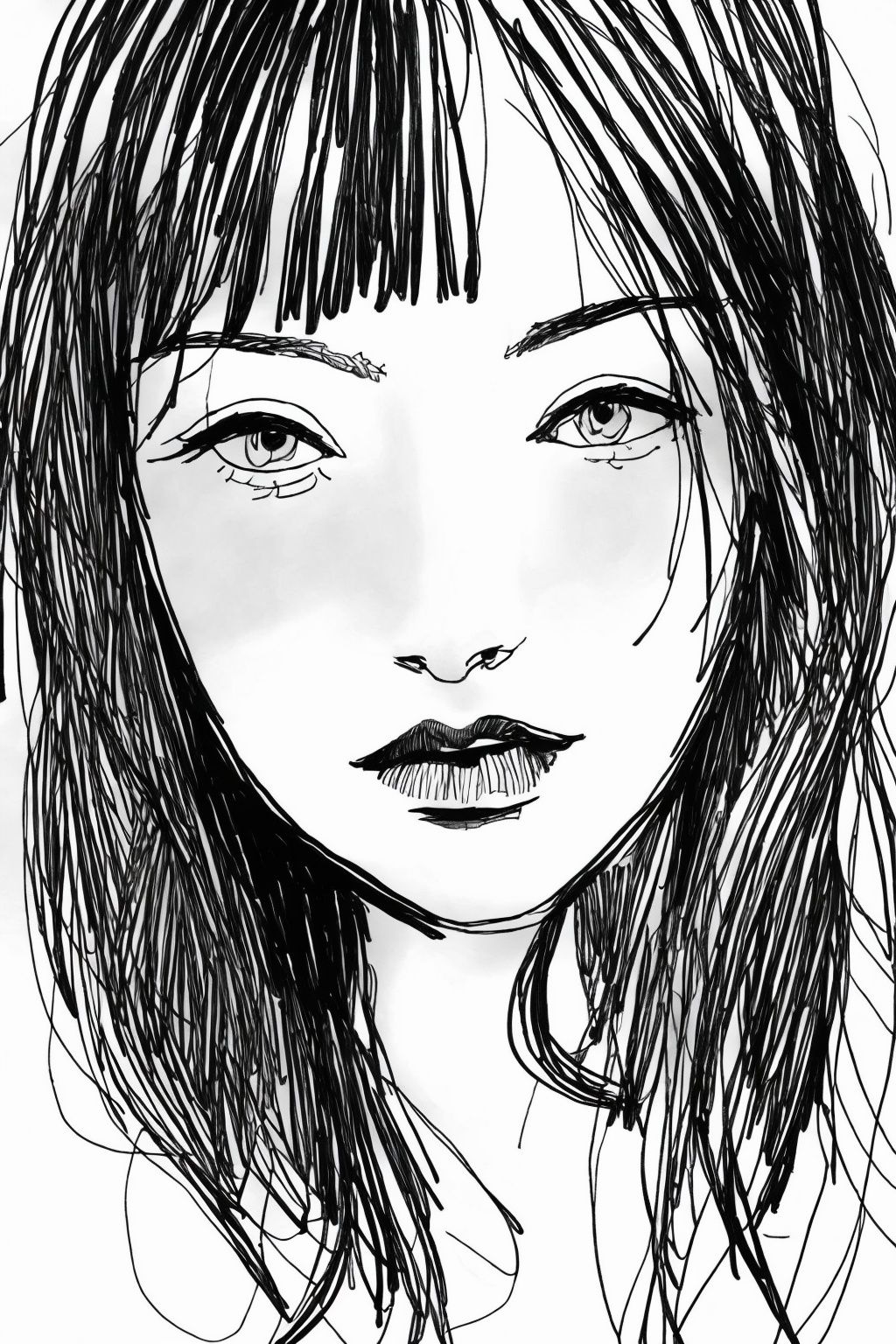 monochrome, sketch。(masterpiece:1,2),bestquality,masterpiece,hires,original,extremelydetailedwallpaper,perfectlighting,1girl,Purewhitebackground,StudioLights,fullbody,MakeupPortrait,emotionalface,Magazinecover,Swimwear,moist,(Transparent clothes:1.1),