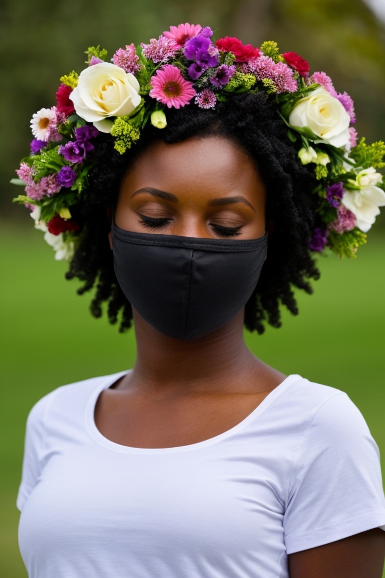 1girl,  you can't see her eyes because they are covered of flowers,  flowers covering her eyes on Tensor.Art