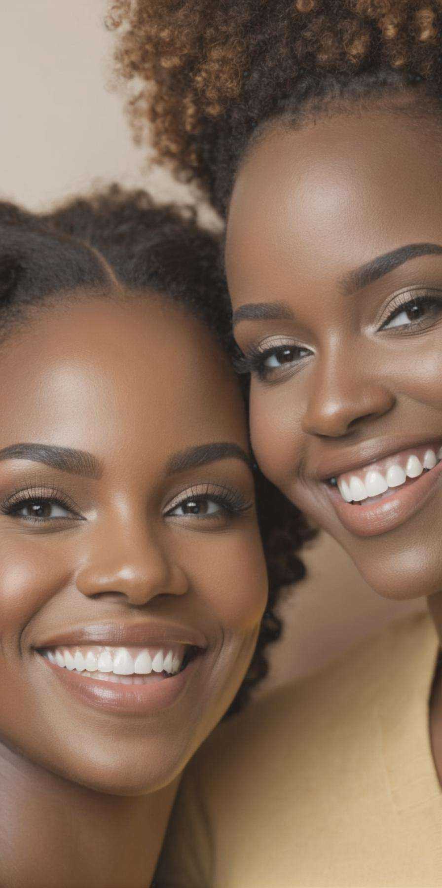 A close up of two beautiful black woman smiling on Tensor.Art