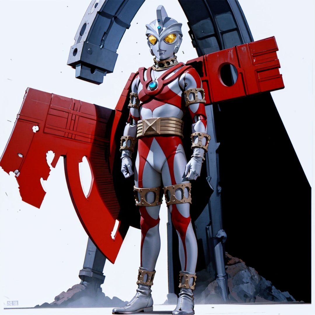 (masterpiece:1.3), (the best quality:1.2), (super fine illustrations:1.2), (Masterpiece), high quality, high detail,((white background:1.2)), looking at viewer, (SOLO:1.4),outline,,simple background,mecha, joints, robot joints, jewelry, bracelet, armor,belt,white bodysuit,white gloves,legwear,gloves,boots,logo,cover,mask,plugsuit,gem,bodysuit,red pattern on body,white tight-fitting,white footwear,helmet,leather suit,ultraman,latex