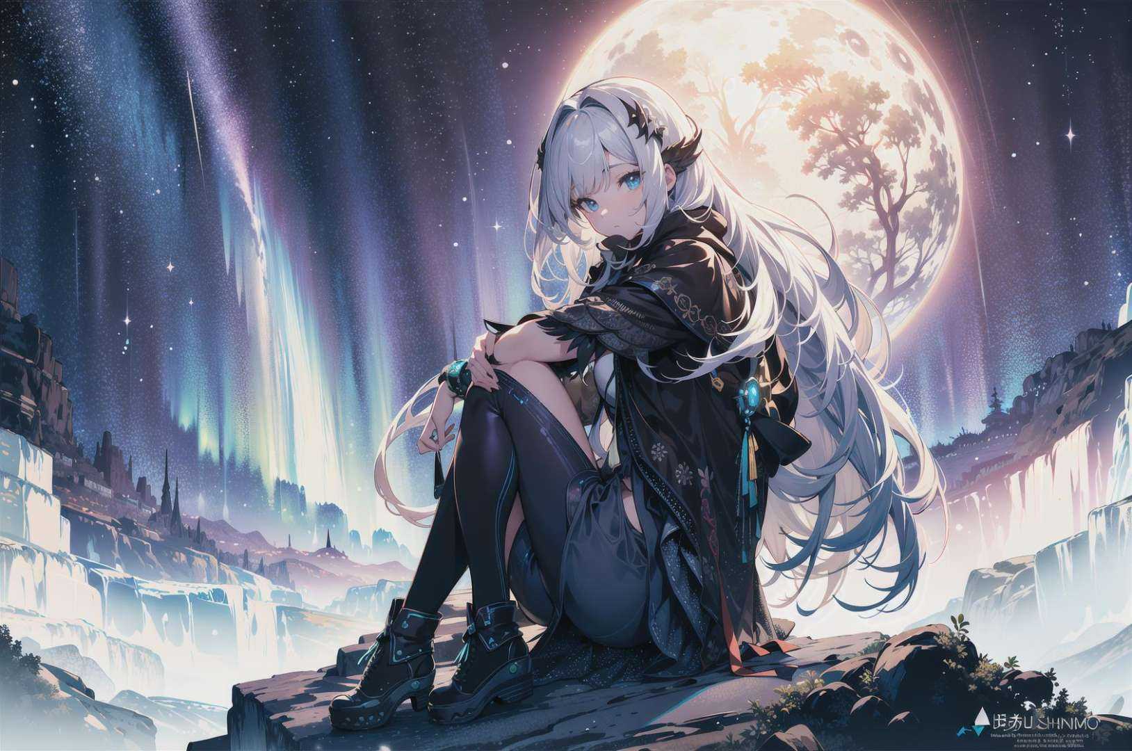 1girl,  mature,  long silver hair on Tensor.Art
