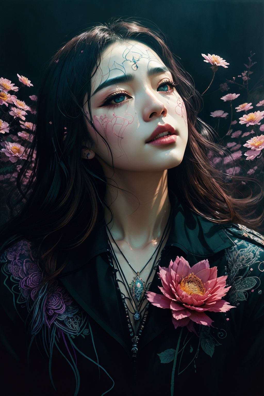 sfw, official art, unity 8k wallpaper, ultra detailed, beautiful and aesthetic, beautiful, masterpiece, best quality, (zentangle, mandala, tangle, entangle), (ecstasy of ice and flower:1.2) dynamic angle, cowboyshot, the most beautiful form of chaos, elegant, a brutalist designed, vivid colours, romanticism, by james jean, roby dwi antono, ross tran, francis bacon, michal mraz, adrian ghenie, petra cortright, gerhard richter, takato yamamoto, ashley wood, atmospheric