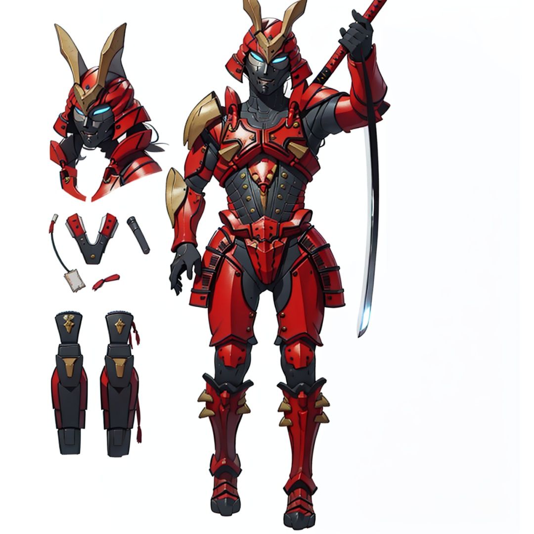  (masterpiece:1.3), (the best quality:1.2), (super fine illustrations:1.2), (Masterpiece), high quality, high detail,((white background:1.2)), looking at viewer, (SOLO:1.4),outline,,simple background,samurai, sheath, katana, japanese armor,mecha, pauldrons,red armor,horns,gloves,armor,spikes,weapon,full armor,helmet,mask,cover,gauntlets,shoulder armor,breastplate