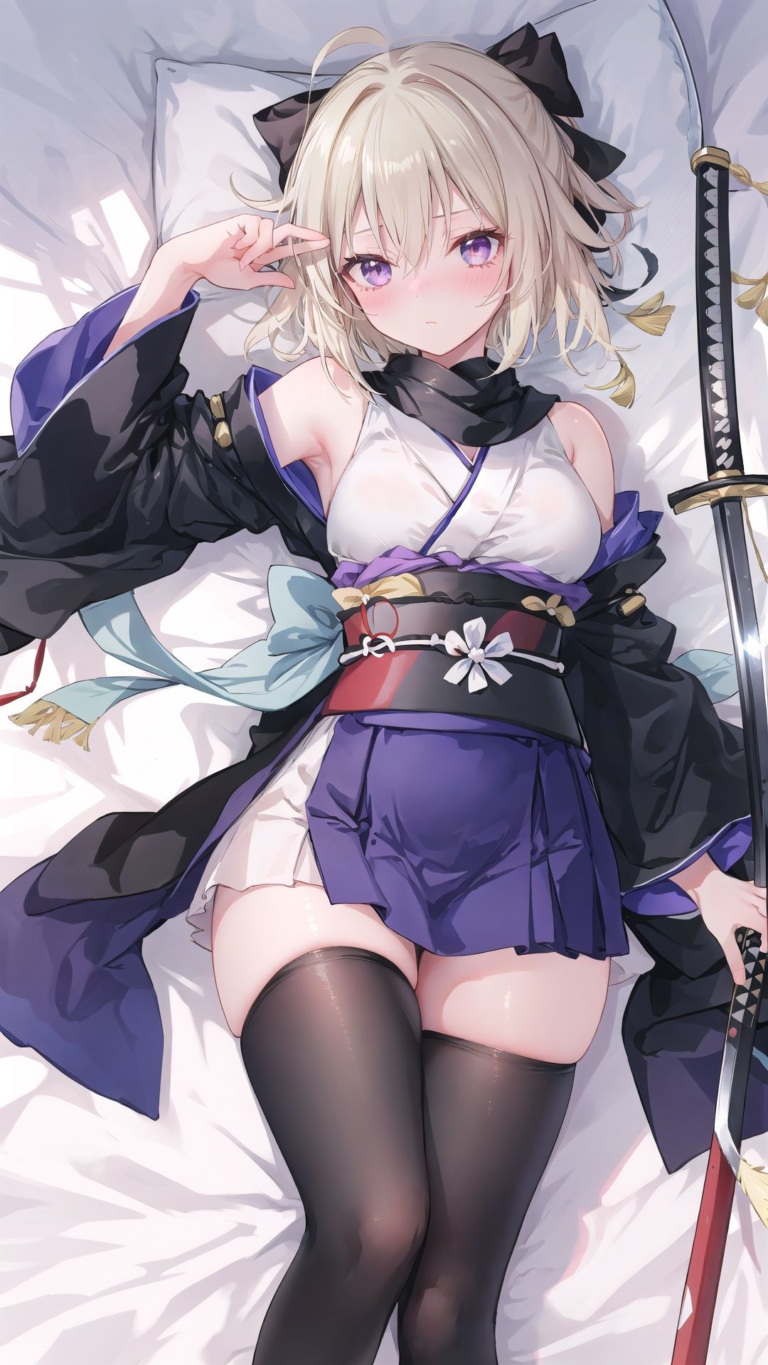 1girl,  solo,  okita souji (koha-ace) on Tensor.Art