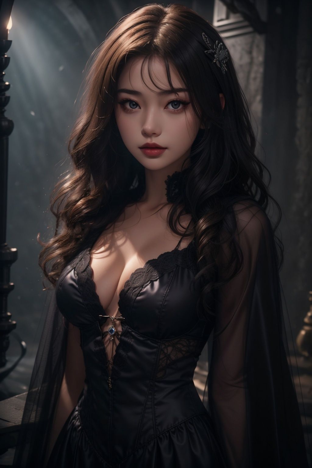 1girl,  smirk,  curly hair on Tensor.Art
