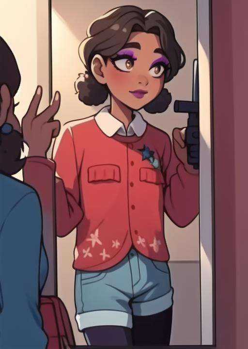 cassie,  full body,  looking in mirror on Tensor.Art