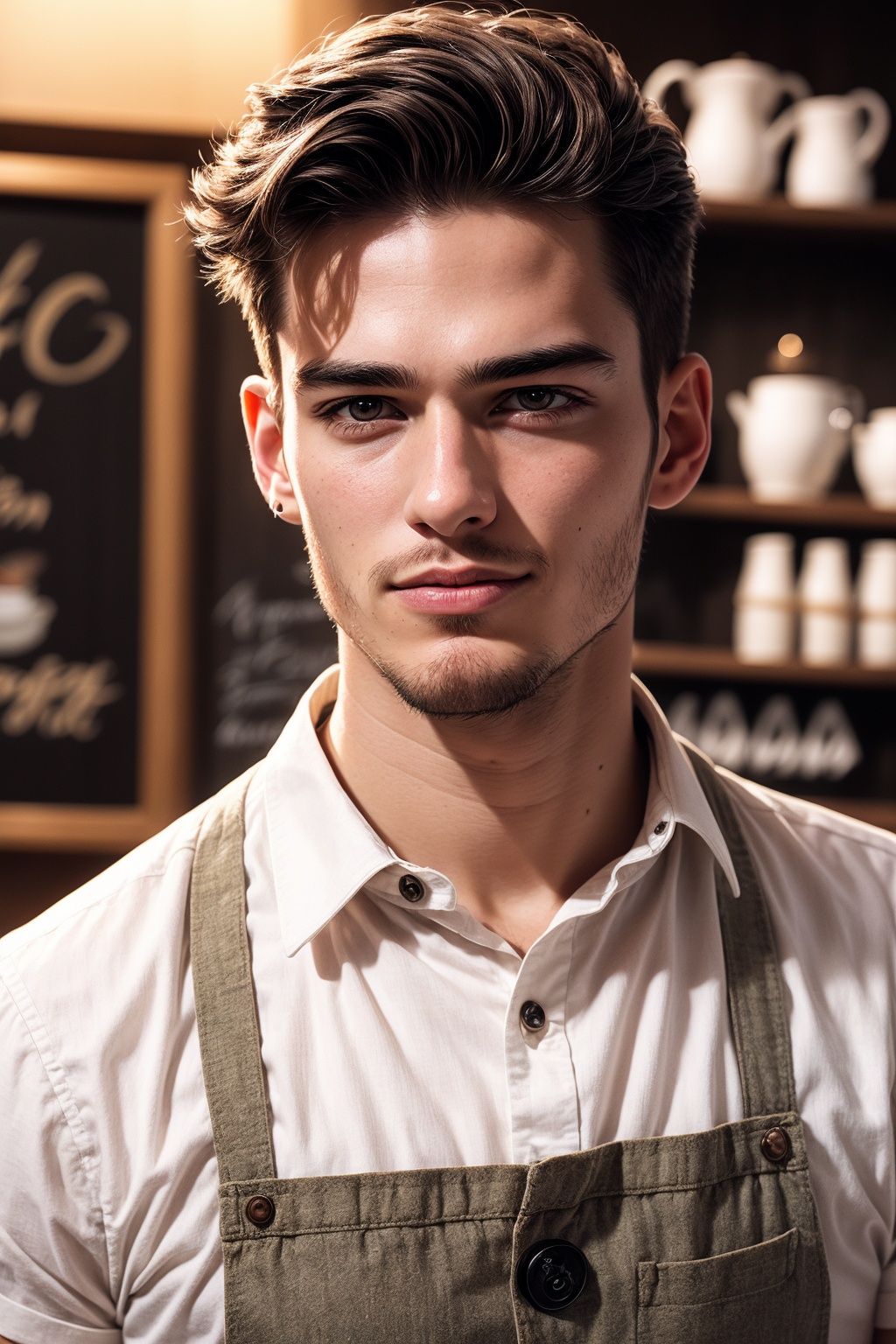 Realistic ,  Portrait ,  handsome male yellow gree hair on Tensor.Art