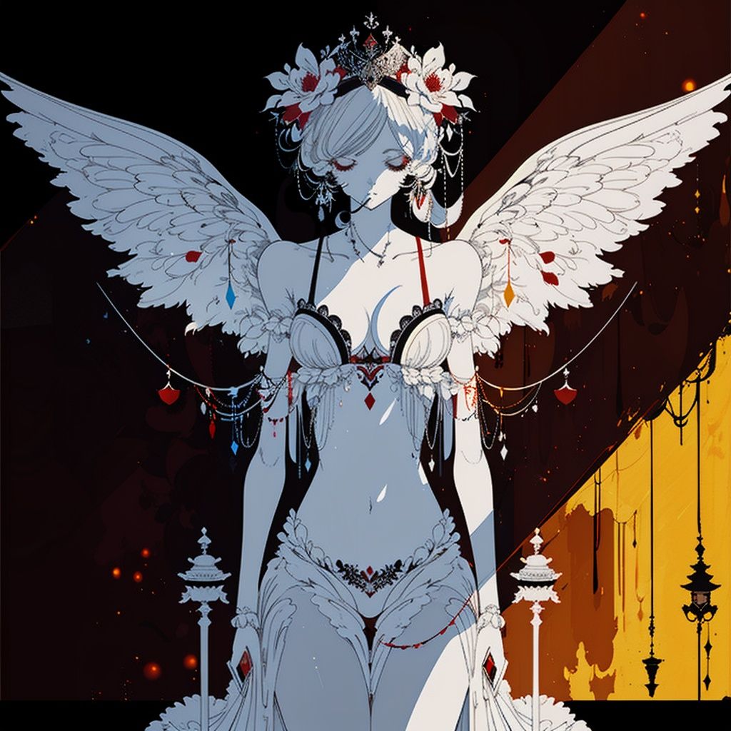 1girl,  wings,  knee on Tensor.Art