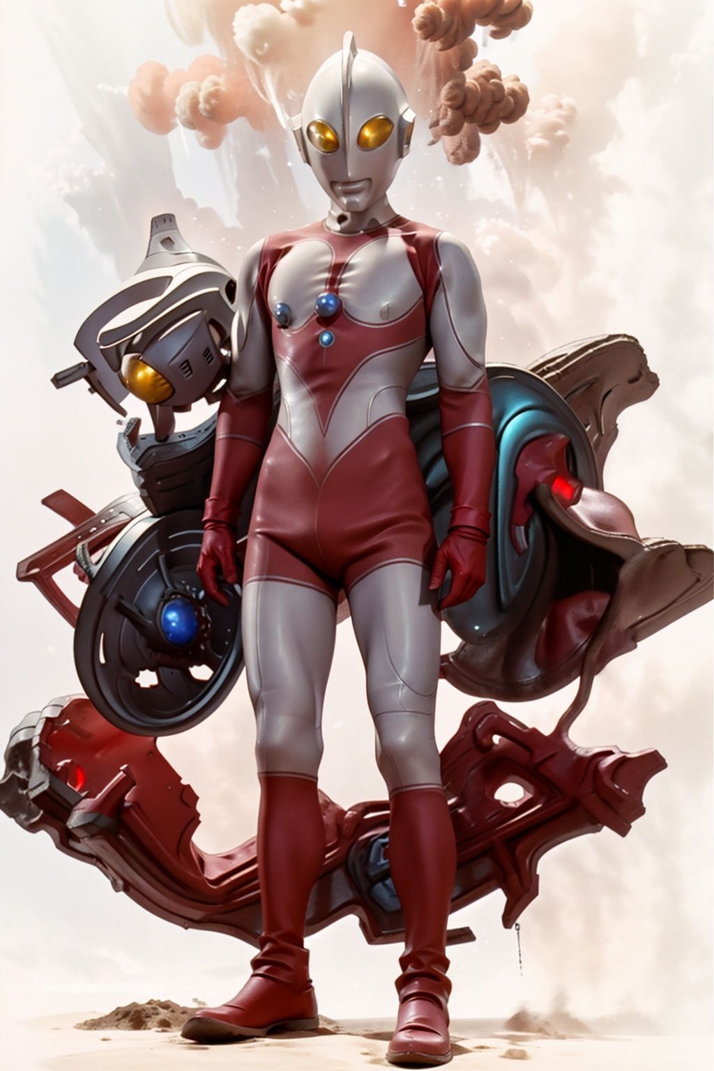  (masterpiece:1.3), (the best quality:1.2), (super fine illustrations:1.2), (Masterpiece), high quality, high detail,((white background:1.2)), looking at viewer, (SOLO:1.4),outline,,simple background,white bodysuit,red gloves,legwear,gloves,boots,logo,cover,mask,plugsuit,gem,bodysuit,red pattern on body,white tight-fitting,red footwear,helmet,leather suit,ultraman,latex