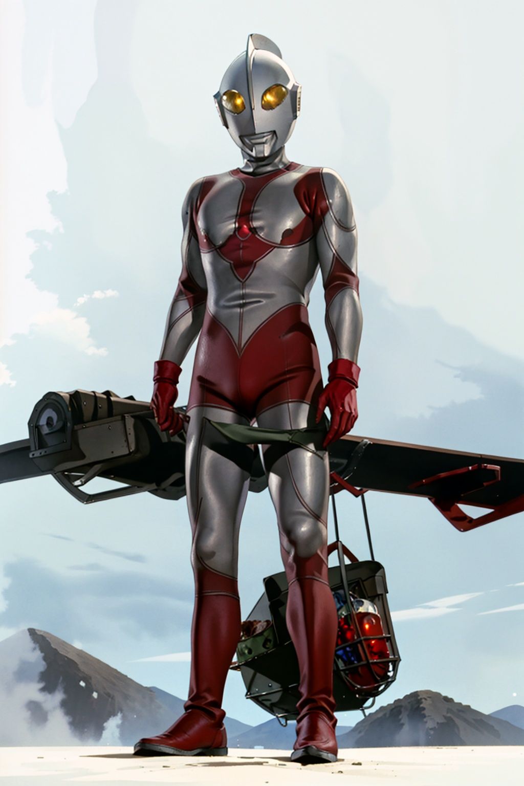  (masterpiece:1.3), (the best quality:1.2), (super fine illustrations:1.2), (Masterpiece), high quality, high detail,((white background:1.2)), looking at viewer, (SOLO:1.4),outline,,simple background,white bodysuit,red gloves,legwear,gloves,boots,logo,cover,mask,plugsuit,gem,bodysuit,red pattern on body,white tight-fitting,red footwear,helmet,leather suit,ultraman,latex