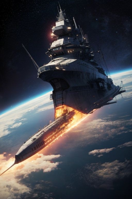 absurdres,absurdres,realistic,full_shot,<lora:Interstellar battleship:0.4>,Interstellar battleship,