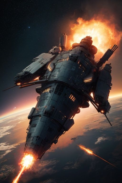 absurdres,absurdres,realistic,full_shot,<lora:Interstellar battleship:0.4>,Interstellar battleship,