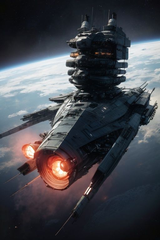 absurdres,absurdres,realistic,full_shot,<lora:Interstellar battleship:0.8>,Interstellar battleship,