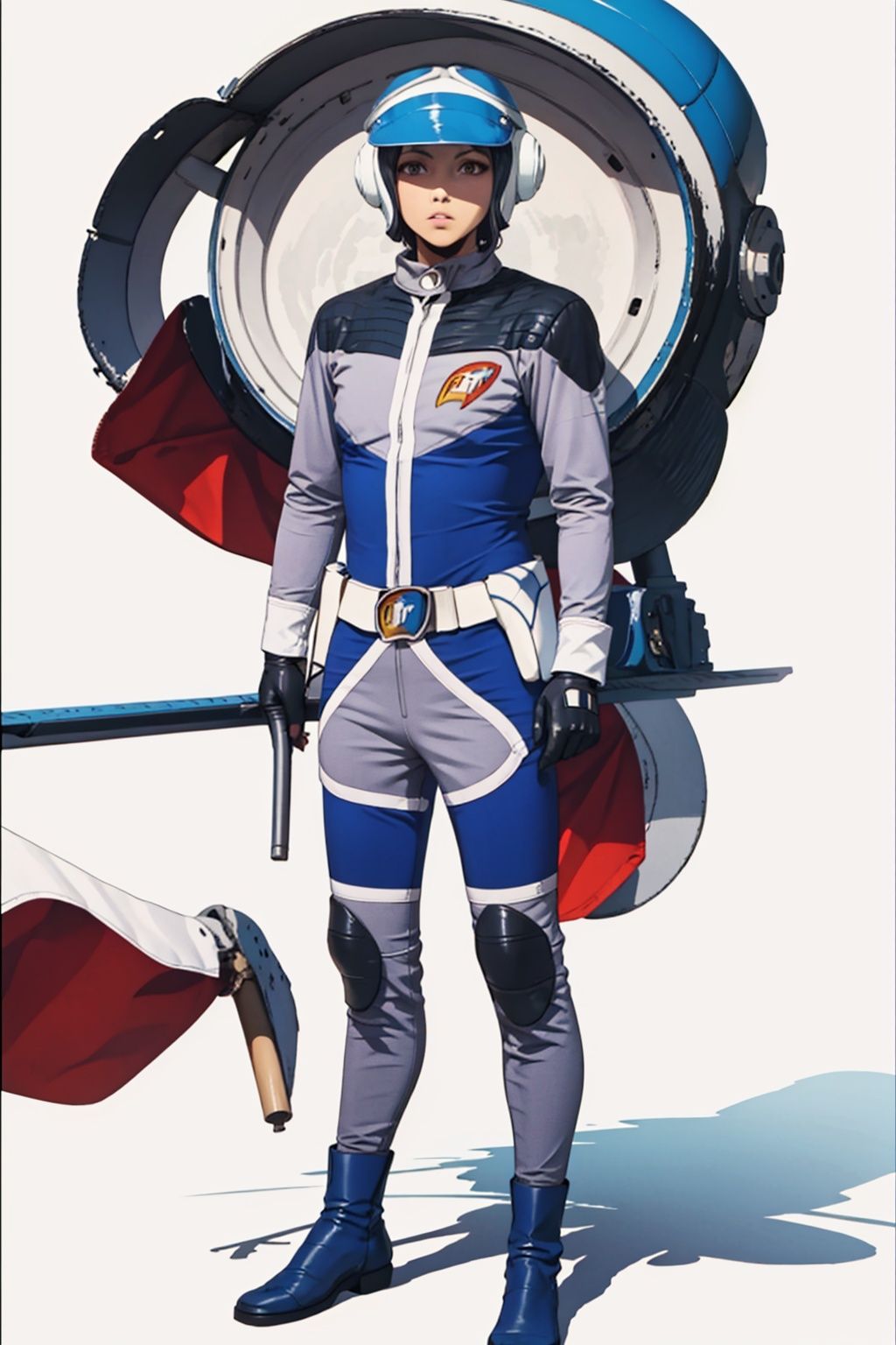 (masterpiece:1.3), (the best quality:1.2), (super fine illustrations:1.2), (Masterpiece), high quality, high detail,((white background:1.2)), looking at viewer, (SOLO:1.4),outline,,simple background,collar, choker,belt,boots,emblem,military uniform,logo,pants,armor,uniform,bodysuit,choker,belt pouch, jacket, collar, helmet, gloves, fingerless gloves, belt, logo