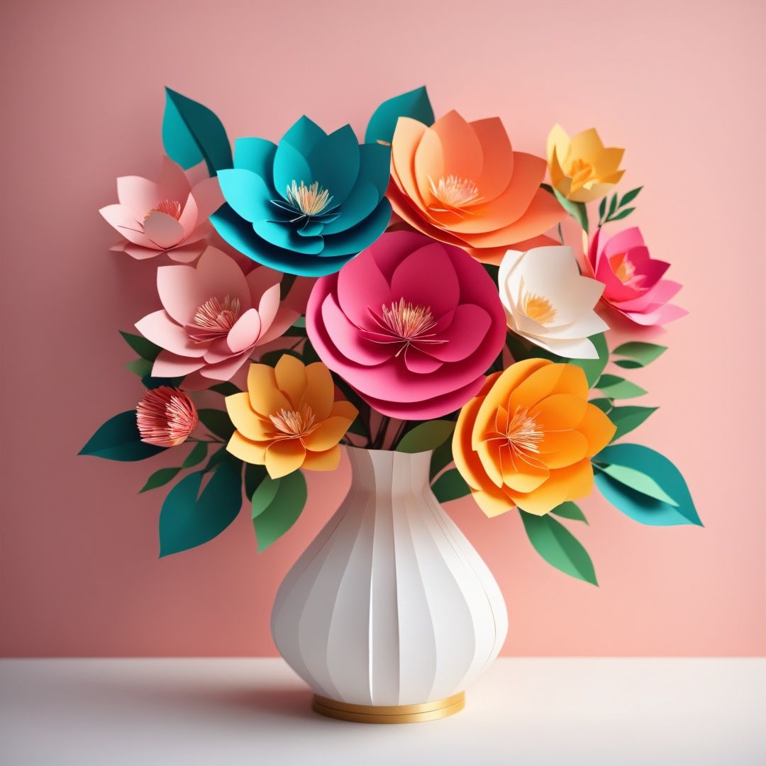 colorful bouquet,  delicate handcrafted petals,  intricate details by Ai Art Vision on Tensor.Art
