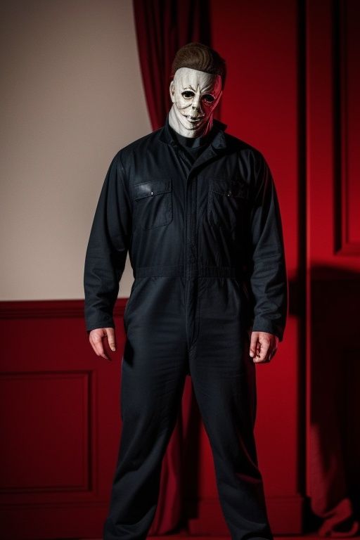 Michael myers ,  alone in a red room on Tensor.Art