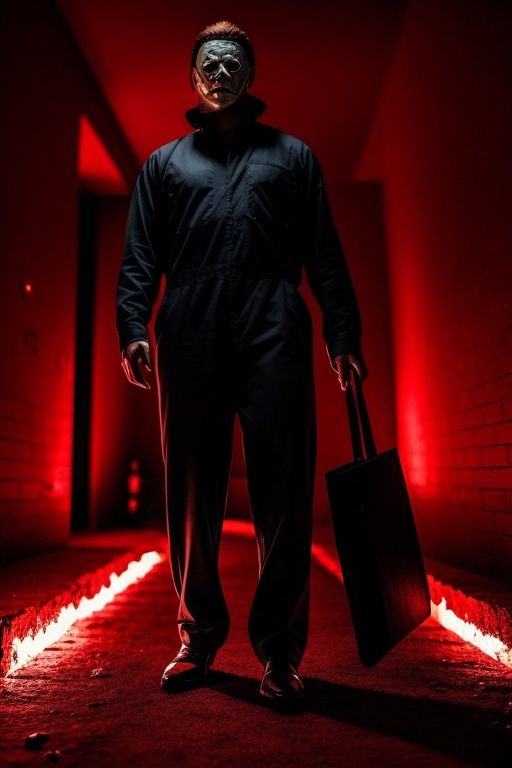Michael myers ,  alone in a red room on Tensor.Art
