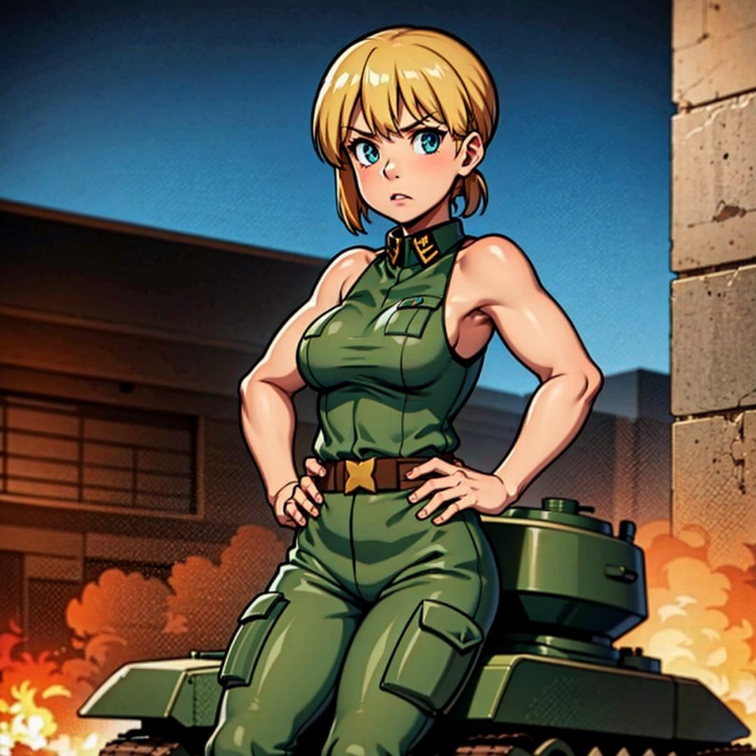 Military uniform Germany a girl **** armored commander on Tensor.Art