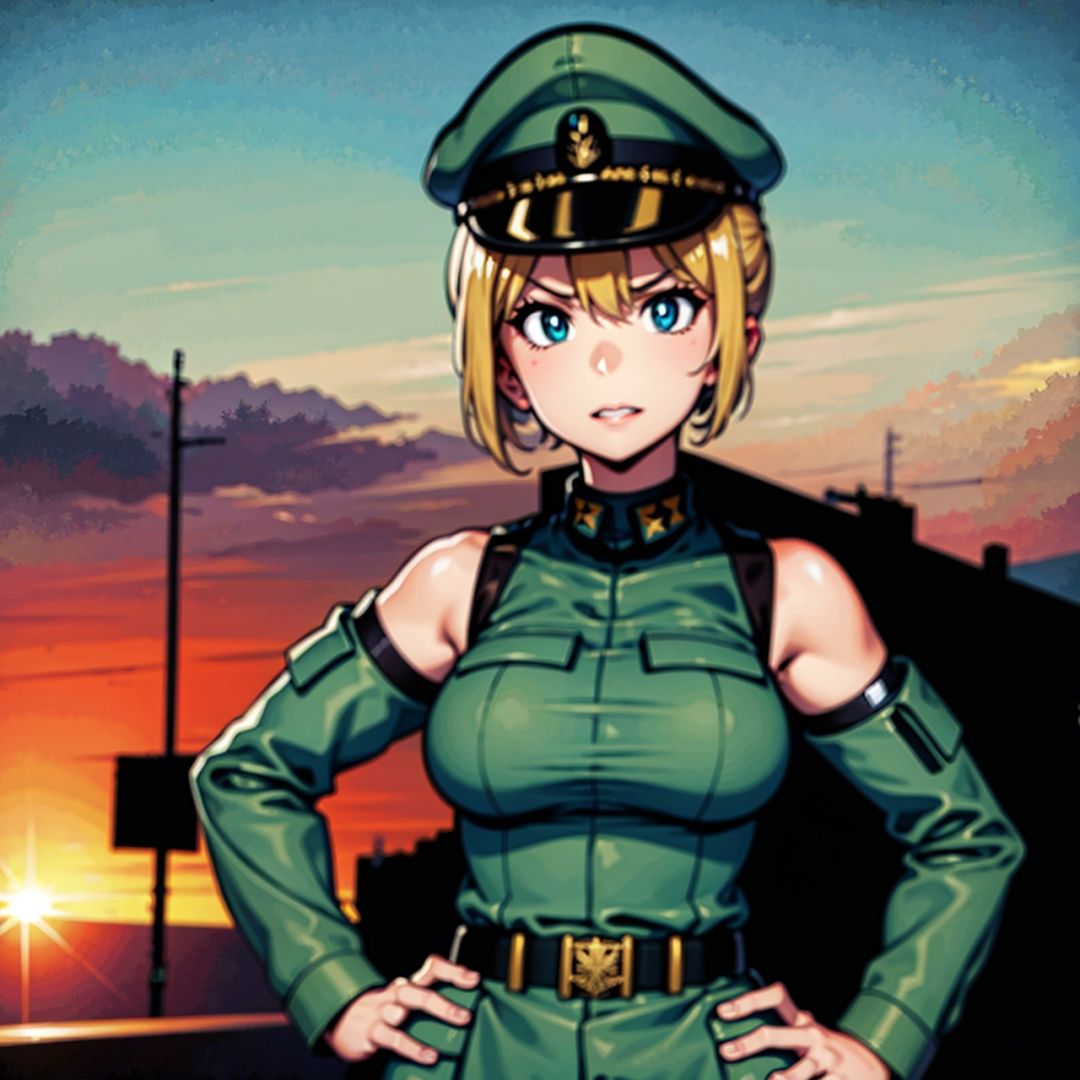 Military uniform Germany a girl **** armored commander on Tensor.Art
