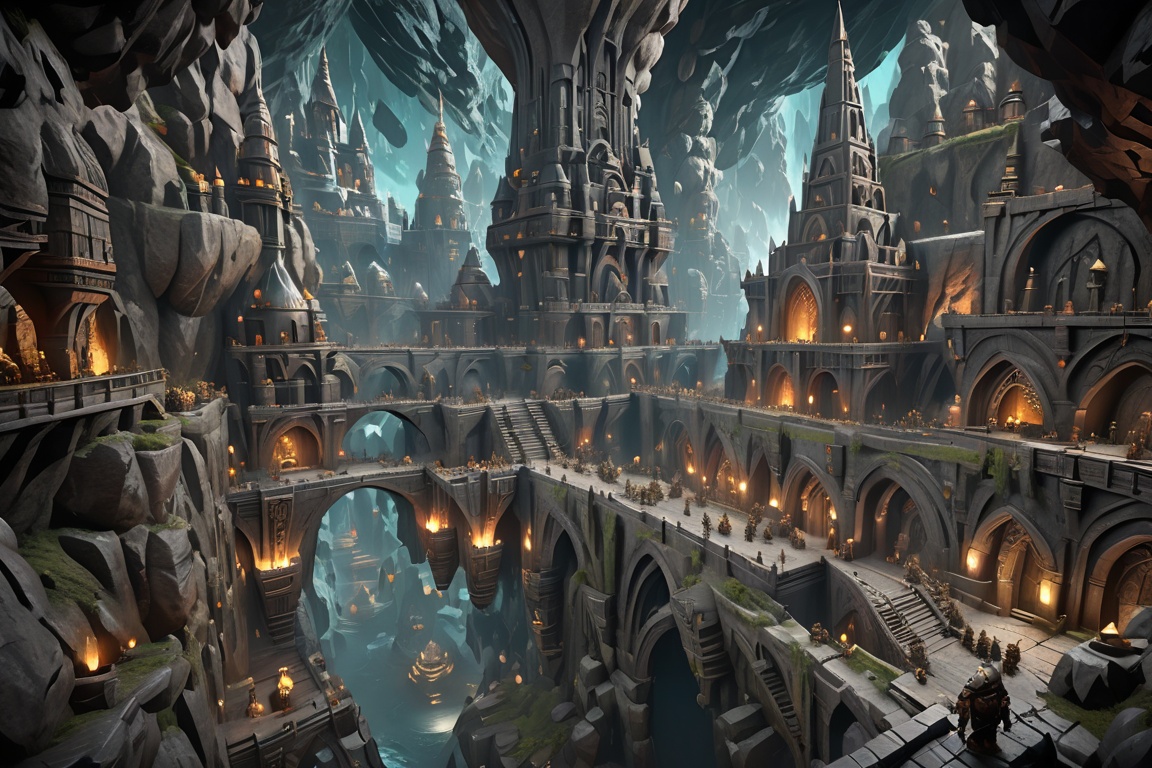 Embark on an epic journey through the awe-inspiring 8K portrayal of a Dwarven Citadel,  a subterranean marvel where skille...