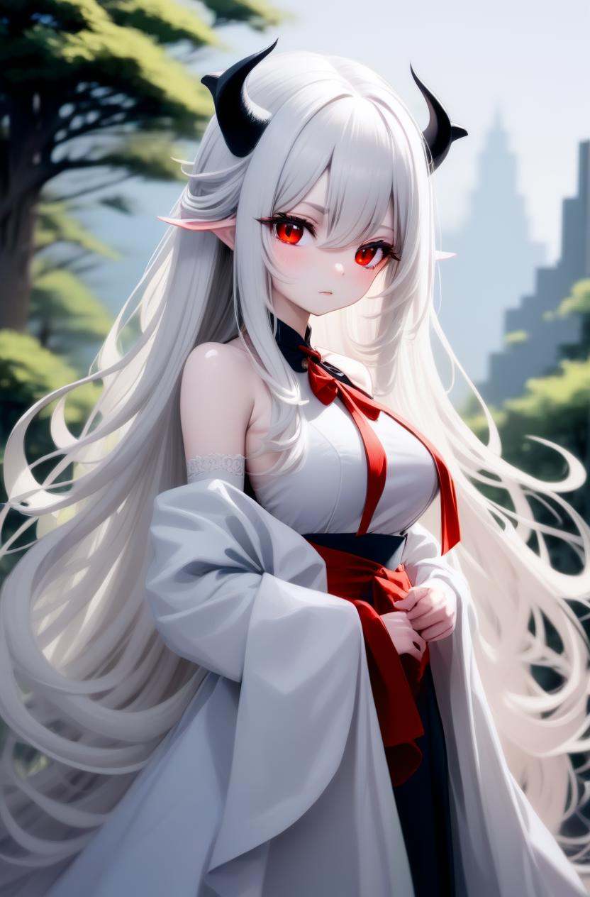 1girl,  long hair,  white hair on Tensor.Art