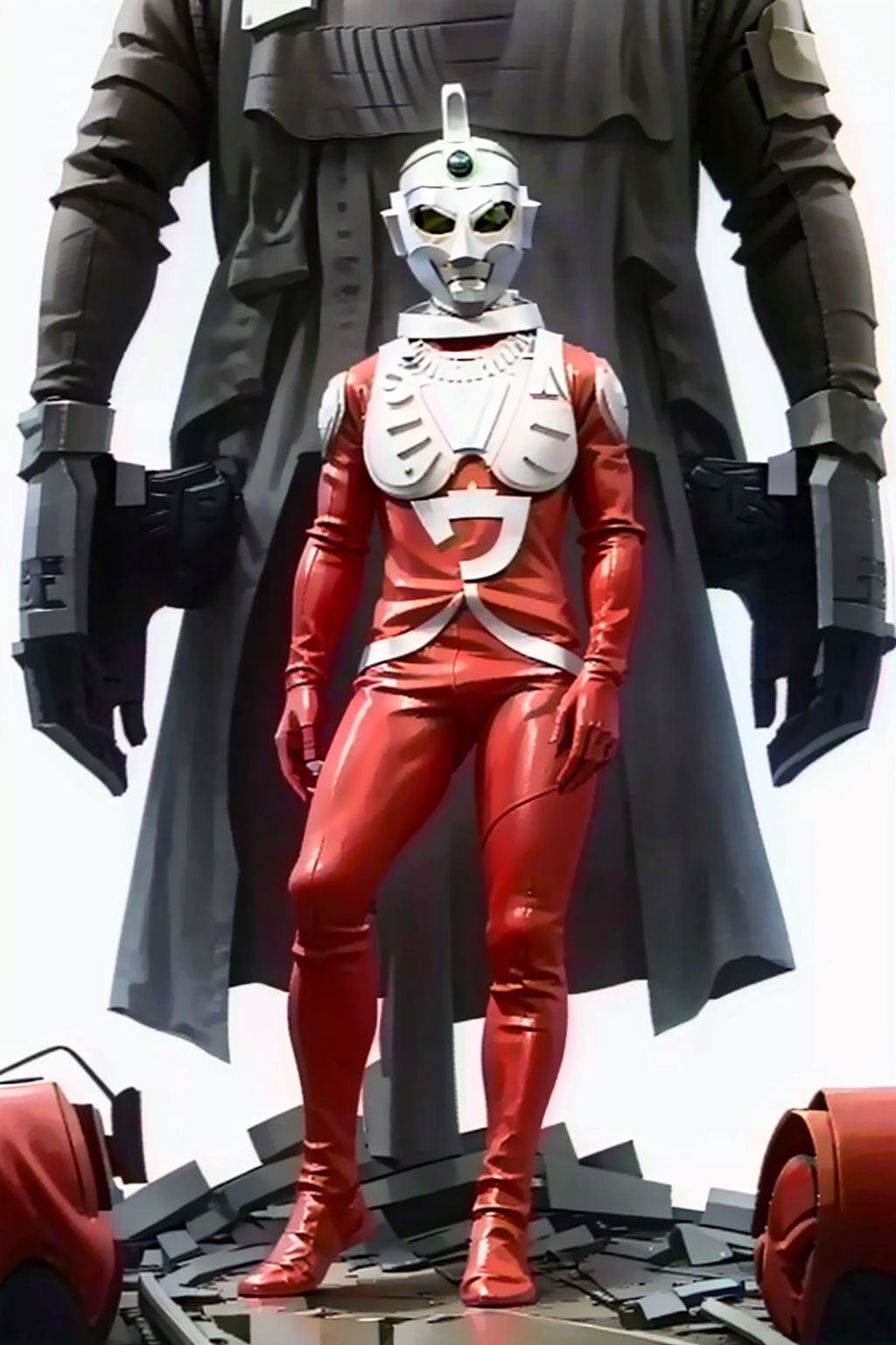  (masterpiece:1.3), (the best quality:1.2), (super fine illustrations:1.2), (Masterpiece), high quality, high detail,((white background:1.2)), looking at viewer, (SOLO:1.4),outline,,simple background,glowing, armor,helmet,red footwear,red tight-fitting,silver pattern on body,bodysuit,gem,plugsuit,mask,cover,logo,boots,gloves,red legwear,red gloves,red bodysuit,leather suit,ultraman,latex