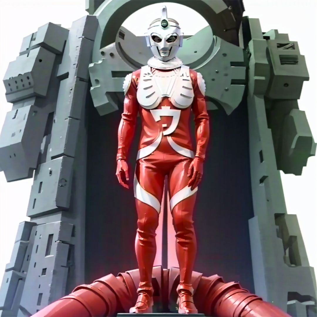 (masterpiece:1.3), (the best quality:1.2), (super fine illustrations:1.2), (Masterpiece), high quality, high detail,((white background:1.2)), looking at viewer, (SOLO:1.4),outline,,simple background,glowing, armor,helmet,red footwear,red tight-fitting,silver pattern on body,bodysuit,gem,plugsuit,mask,cover,logo,boots,gloves,red legwear,red gloves,red bodysuit,leather suit,ultraman,latex