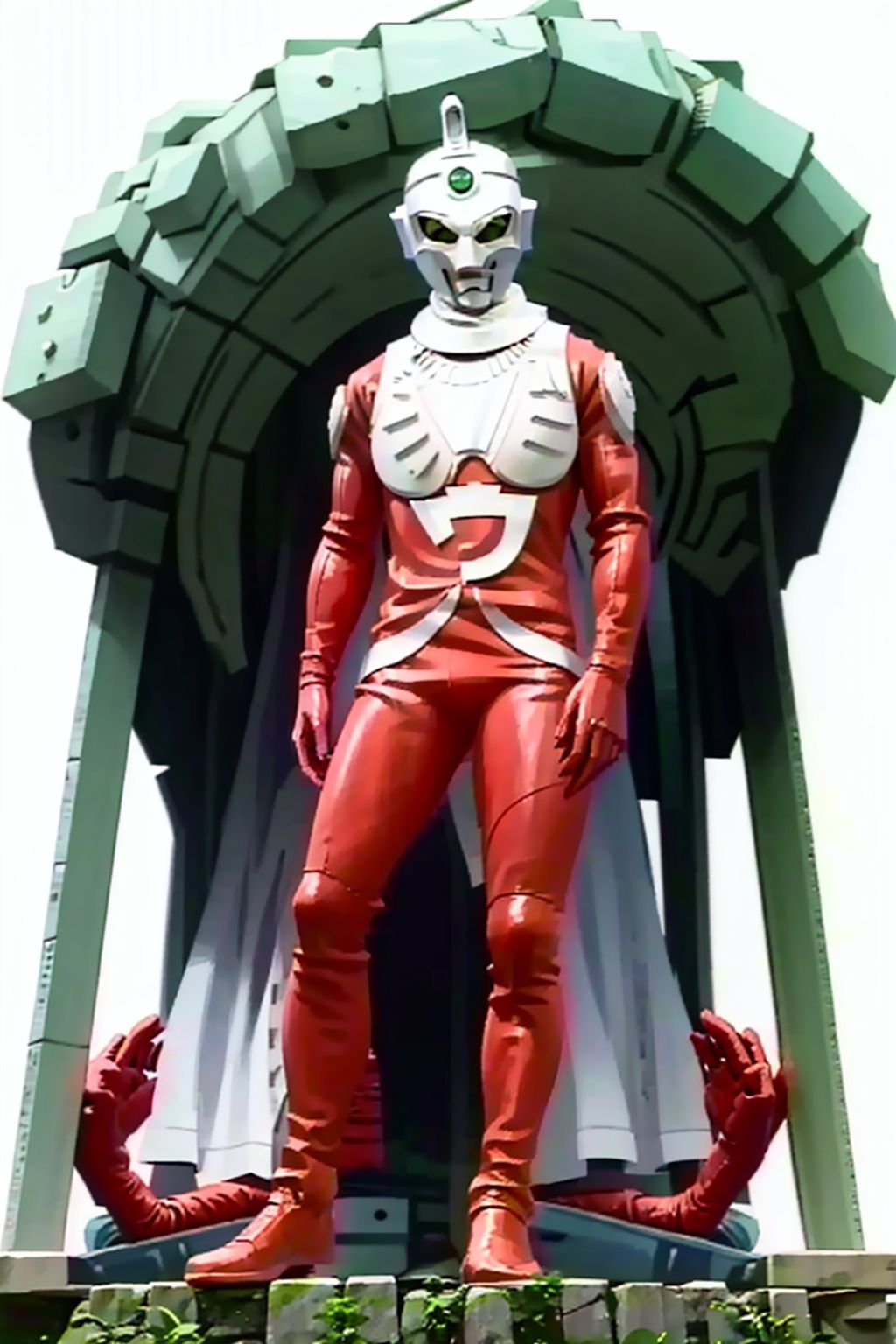  (masterpiece:1.3), (the best quality:1.2), (super fine illustrations:1.2), (Masterpiece), high quality, high detail,((white background:1.2)), looking at viewer, (SOLO:1.4),outline,,simple background,glowing, armor,helmet,red footwear,red tight-fitting,silver pattern on body,bodysuit,gem,plugsuit,mask,cover,logo,boots,gloves,red legwear,red gloves,red bodysuit,leather suit,ultraman,latex