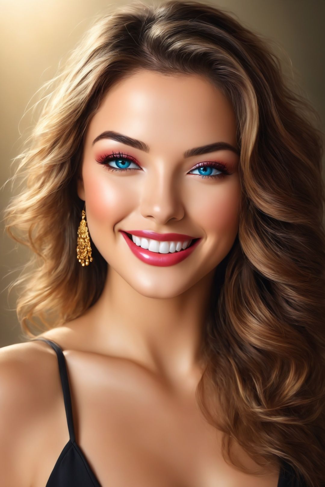 Woman with a Cute Smile: A high-quality,  ultra-detailed and realistic (1.37) portrait of a woman with a captivating smile...