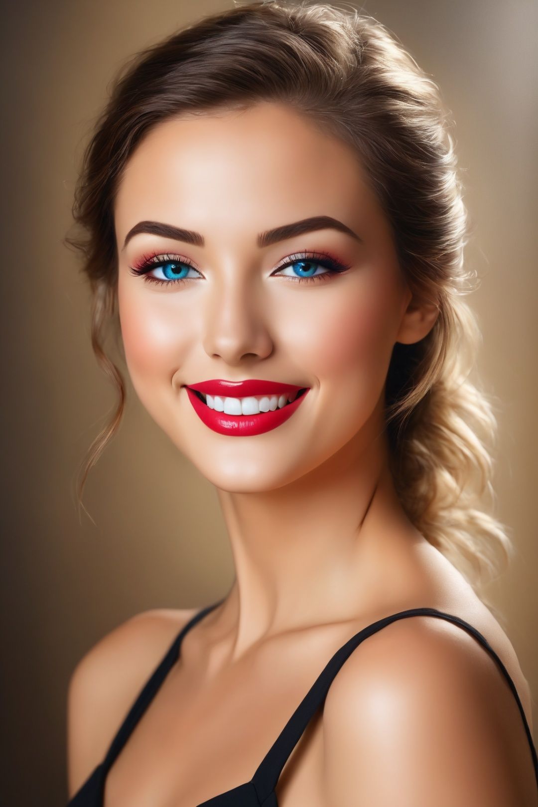Woman with a Cute Smile: A high-quality,  ultra-detailed and realistic (1.37) portrait of a woman with a captivating smile...