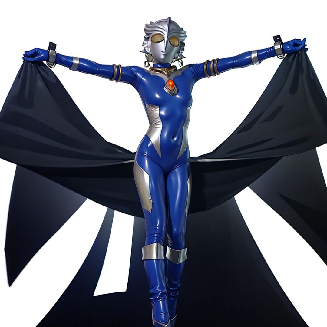 (masterpiece:1.3), (the best quality:1.2), (super fine illustrations:1.2), (Masterpiece), high quality, high detail,((white background:1.2)), looking at viewer, (SOLO:1.4),outline,,simple background,breasts, earrings,jewelry,glowing, armor,helmet,blue footwear,blue tight-fitting,silver pattern on body,bodysuit,gem,plugsuit,mask,cover,logo,boots,gloves,blue legwear,blue gloves,blue bodysuit,leather suit,latex