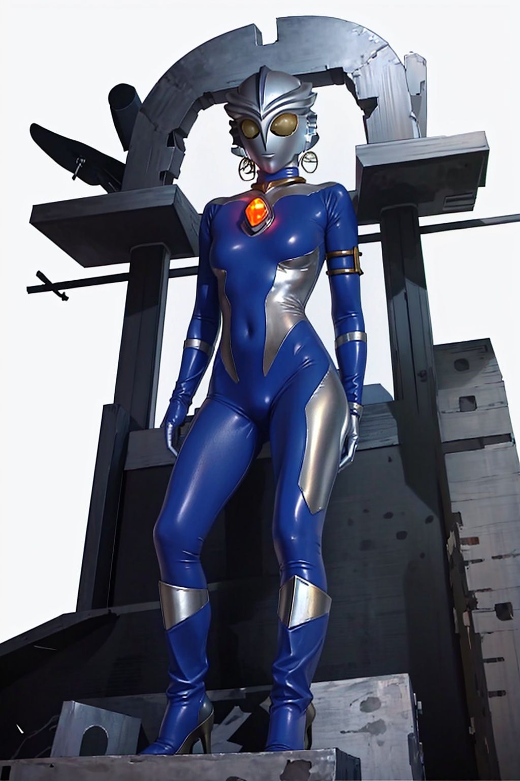  (masterpiece:1.3), (the best quality:1.2), (super fine illustrations:1.2), (Masterpiece), high quality, high detail,((white background:1.2)), looking at viewer, (SOLO:1.4),outline,,simple background,breasts, earrings,jewelry,glowing, armor,helmet,blue footwear,blue tight-fitting,silver pattern on body,bodysuit,gem,plugsuit,mask,cover,logo,boots,gloves,blue legwear,blue gloves,blue bodysuit,leather suit,latex