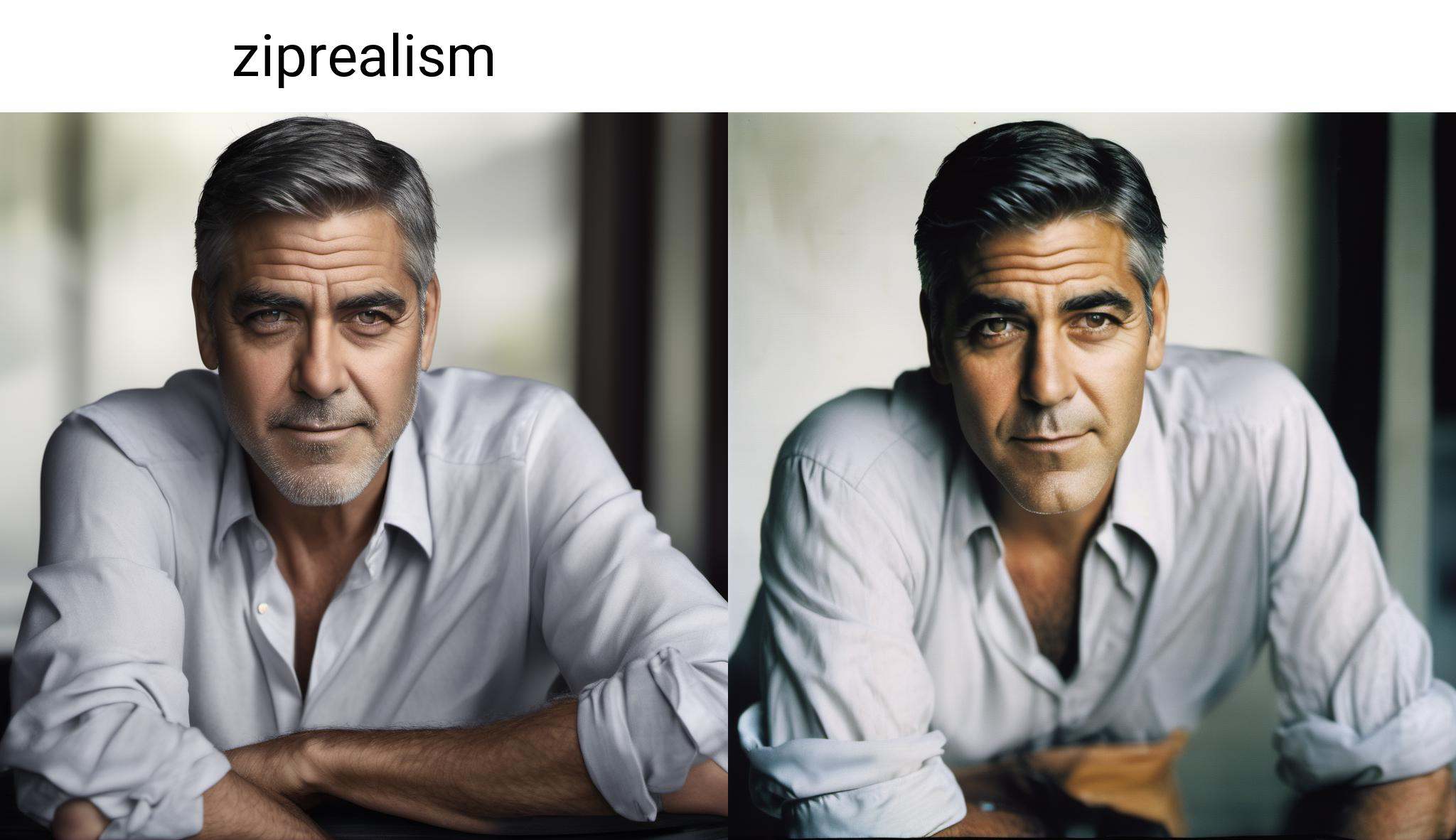 face portrait photo of george clooney,  looking at viewer,  in shirt on Tensor.Art