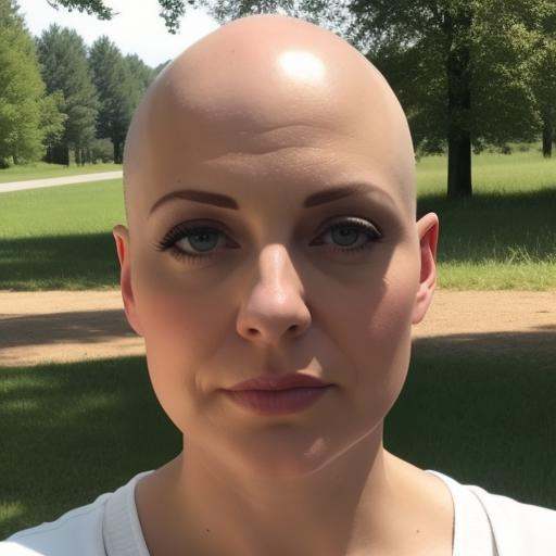 woman,  bald ,  outdoors on Tensor.Art