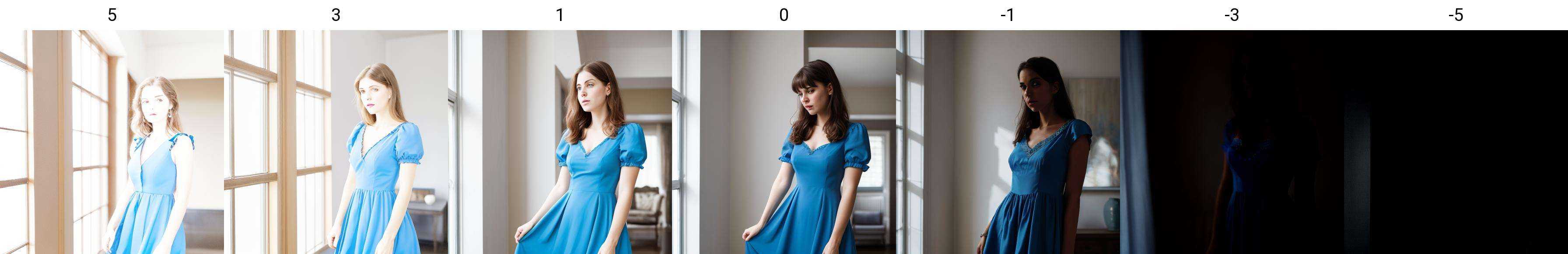 a woman in blue dress,  indoors on Tensor.Art