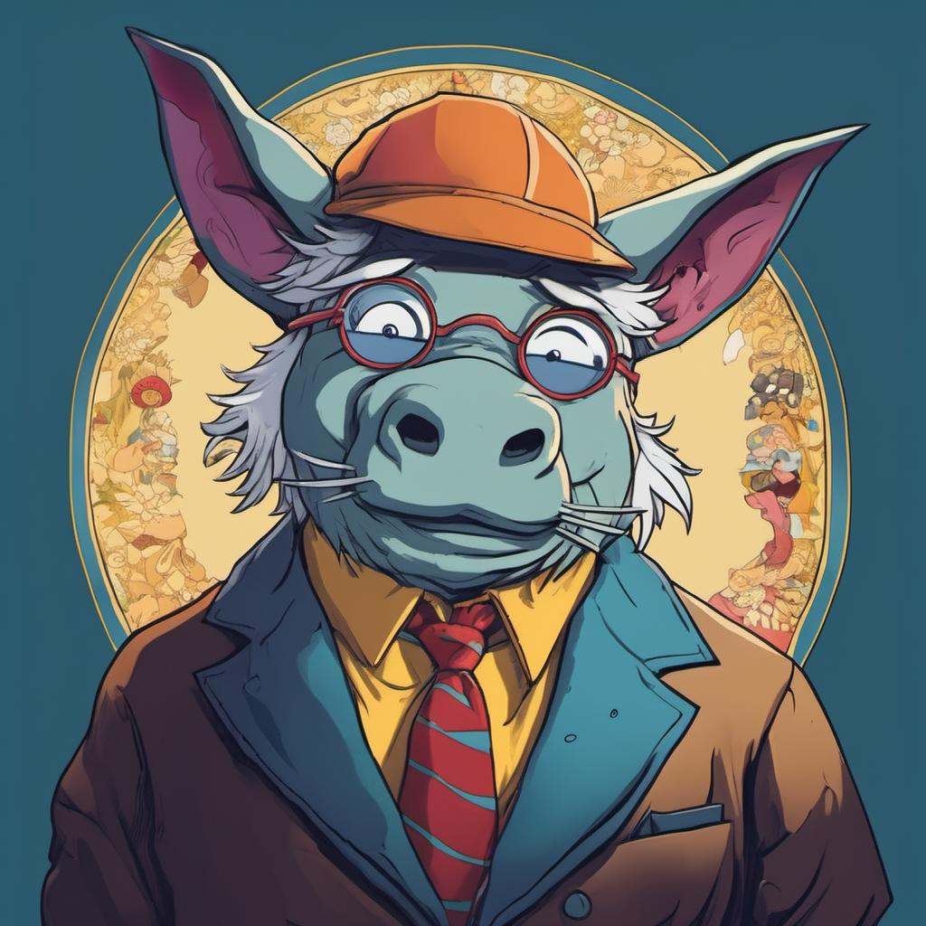 a rhino dressed suit and tie ,  headshot,  in the street on Tensor.Art