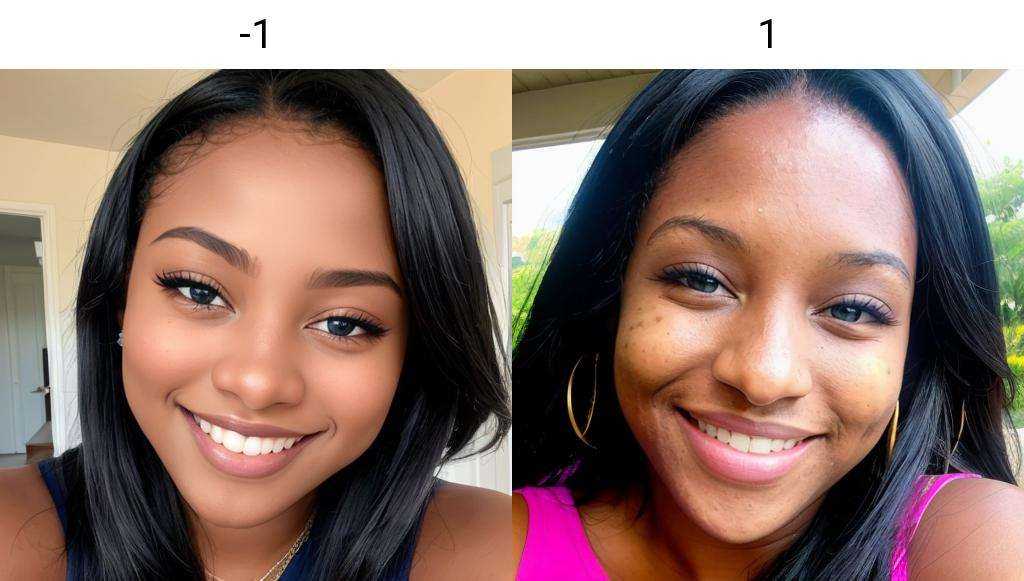 front portrait photo of a 20 y.o beautiful black woman,  big smile,  blue eyes on Tensor.Art