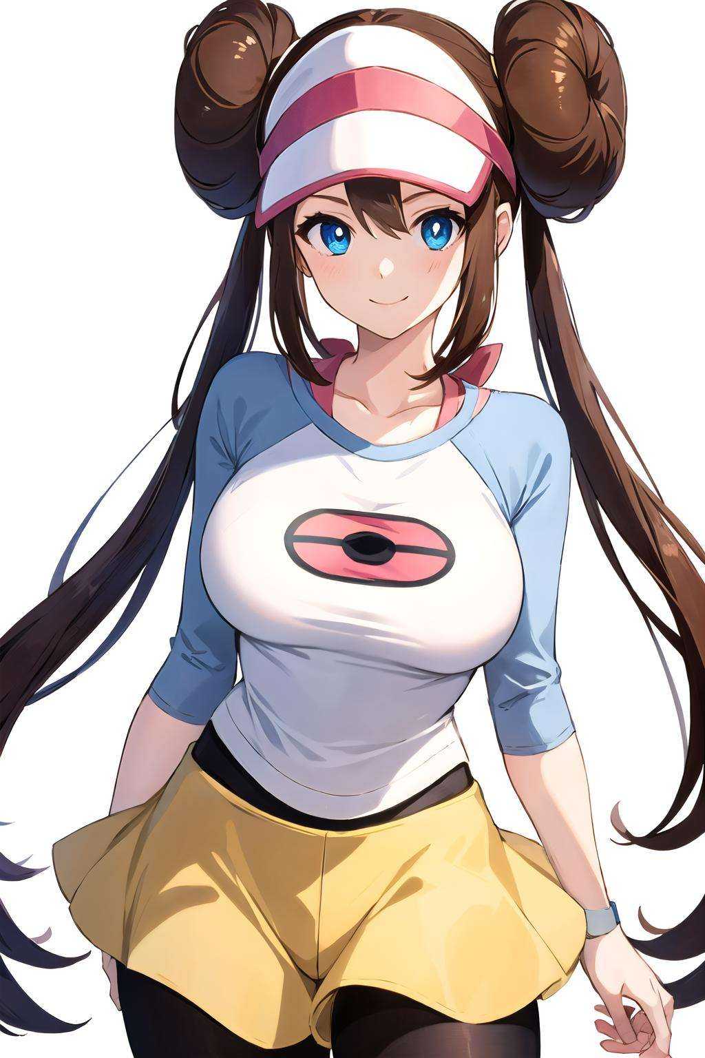 rosa pokemon,  blue eyes,  simple background on Tensor.Art