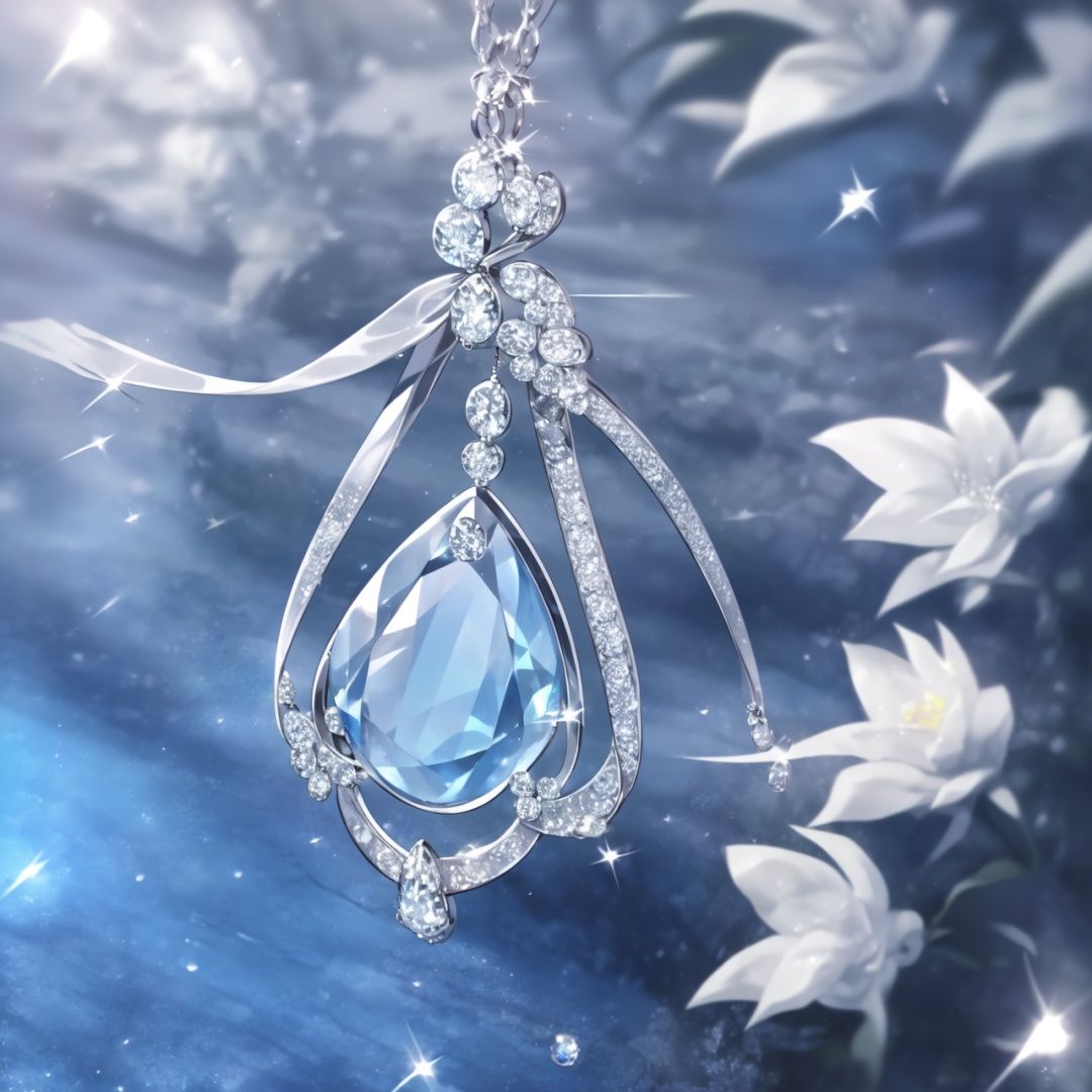  Best quality, 8k, cg,Pendant,sapphire,Shiny