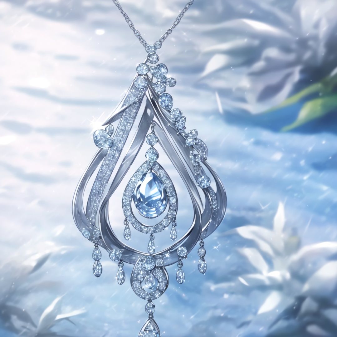  Best quality, 8k, cg,Pendant,sapphire,Shiny