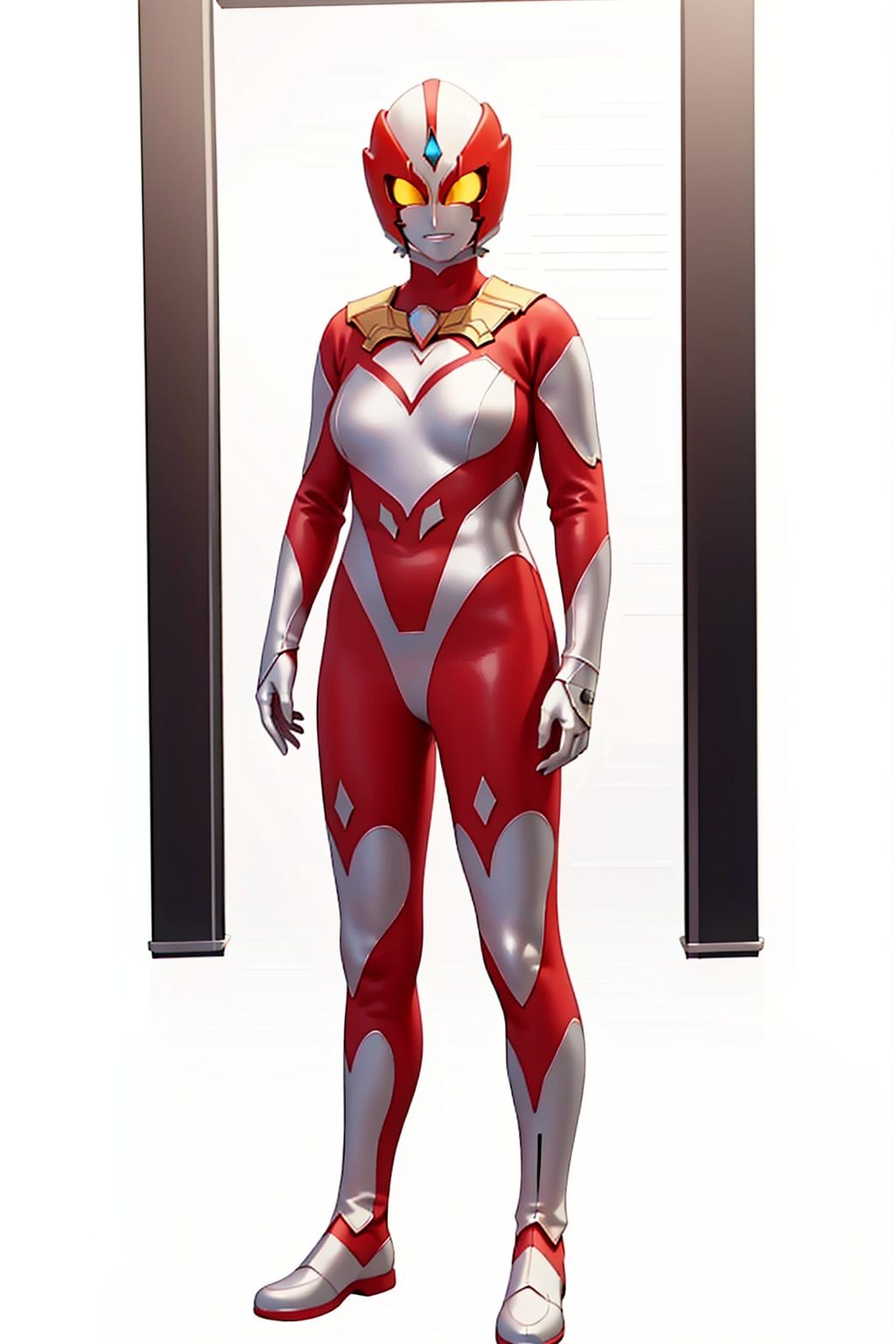 (masterpiece:1.3), (the best quality:1.2), (super fine illustrations:1.2), (Masterpiece), high quality, high detail,((white background:1.2)), looking at viewer, (SOLO:1.4),outline,,simple background,white bodysuit,white gloves,legwear,gloves,boots,logo,cover,mask,plugsuit,gem,bodysuit,red pattern on body,white tight-fitting,white footwear,helmet,leather suit,armor,latex