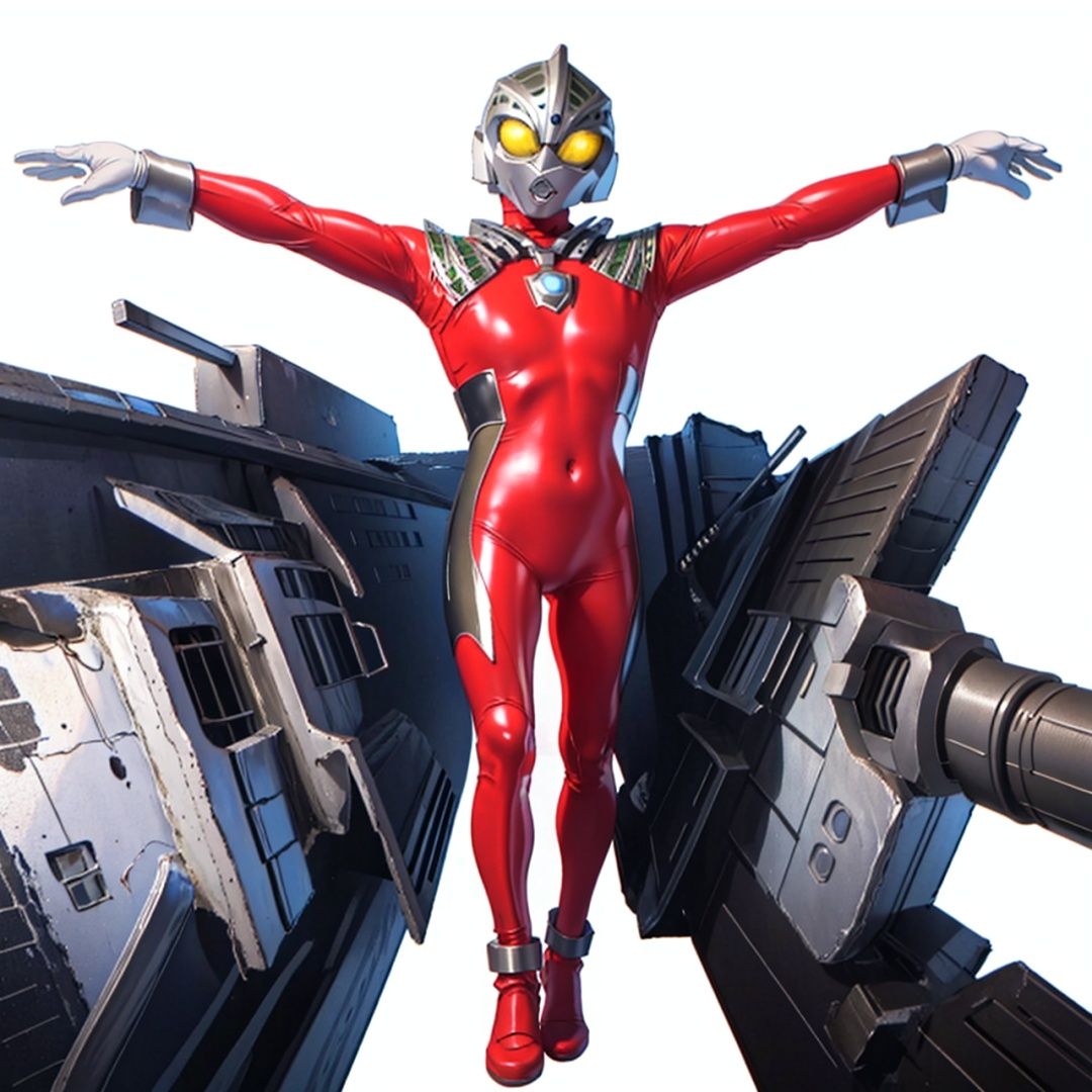(masterpiece:1.3), (the best quality:1.2), (super fine illustrations:1.2), (Masterpiece), high quality, high detail,((white background:1.2)), looking at viewer, (SOLO:1.4),outline,,simple background,glowing, armor,helmet,red footwear,red tight-fitting,silver pattern on body,bodysuit,gem,plugsuit,mask,cover,logo,boots,gloves,red legwear,red gloves,red bodysuit,leather suit,latex