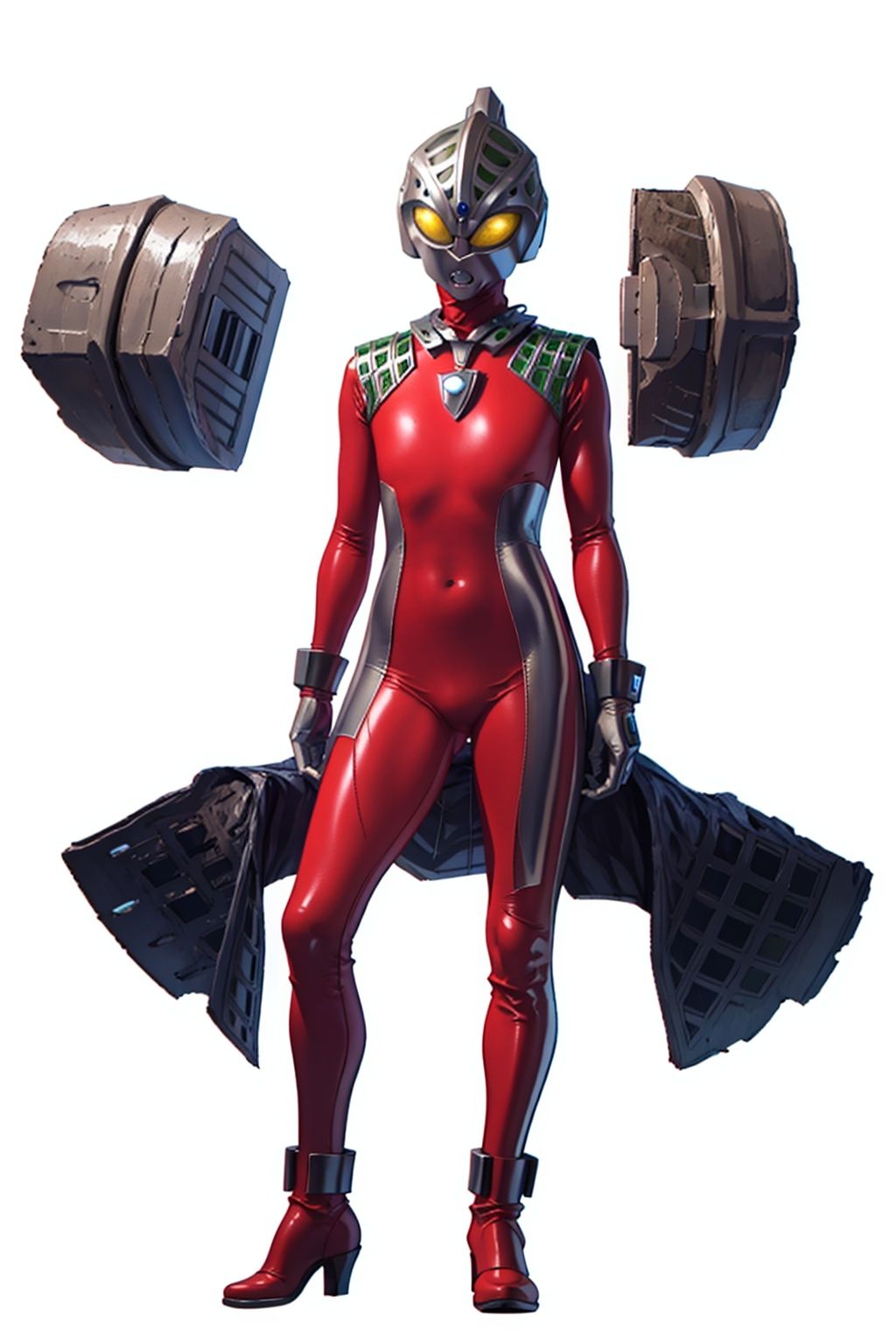  (masterpiece:1.3), (the best quality:1.2), (super fine illustrations:1.2), (Masterpiece), high quality, high detail,((white background:1.2)), looking at viewer, (SOLO:1.4),outline,,simple background,glowing, armor,helmet,red footwear,red tight-fitting,silver pattern on body,bodysuit,gem,plugsuit,mask,cover,logo,boots,gloves,red legwear,red gloves,red bodysuit,leather suit,latex